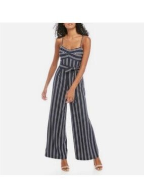 The Limited Navy and White Striped Spaghetti Strap Pantsuit